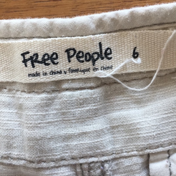 Free People Linen Button Fly Shorts - Picture 4 of 6